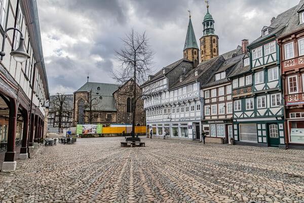 The spires of Martkirch seen from one of the stunning side streets surrounding the market.