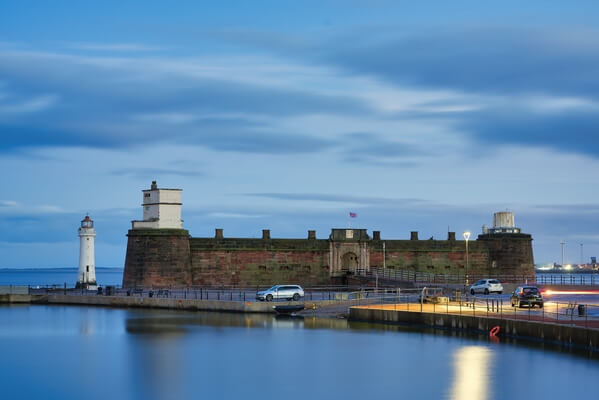 The Lighthouse and the Fort just before sunrise