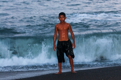 Black Sandy Beach at Batuputih
