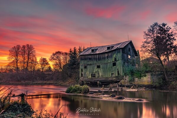 Old mill during sunrise