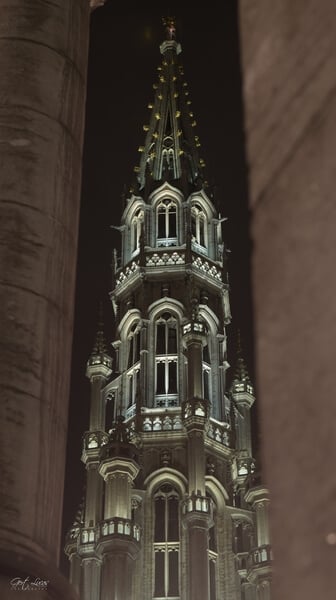Grand Place @Xmas - detail off the city hall tower