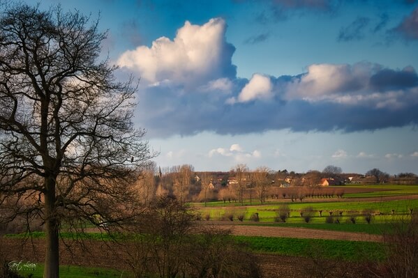 Sloping Hills of Pajottenland - view towards Waarbeke church