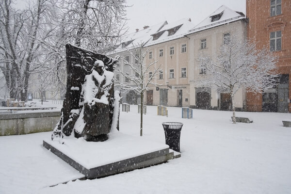 The monument to Ivan Hribar, the former mayor of Ljubljana
