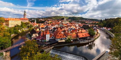 View over Cesky Krumlov from Castle