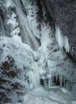 In winter the waterfalls sometimes freeze if it's cold enough.