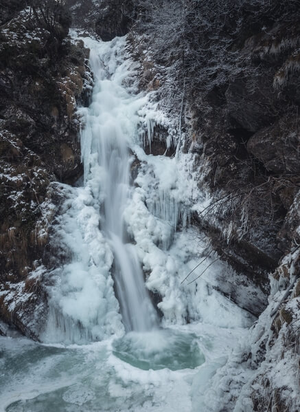 In winter the waterfalls sometimes freeze if it's cold enough.