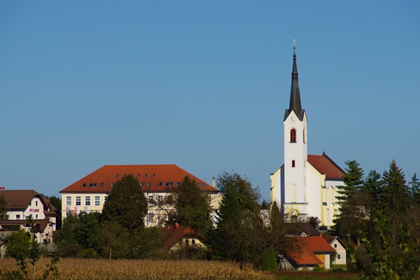 Village of Markovci near Ptuj with Saint Mark's church