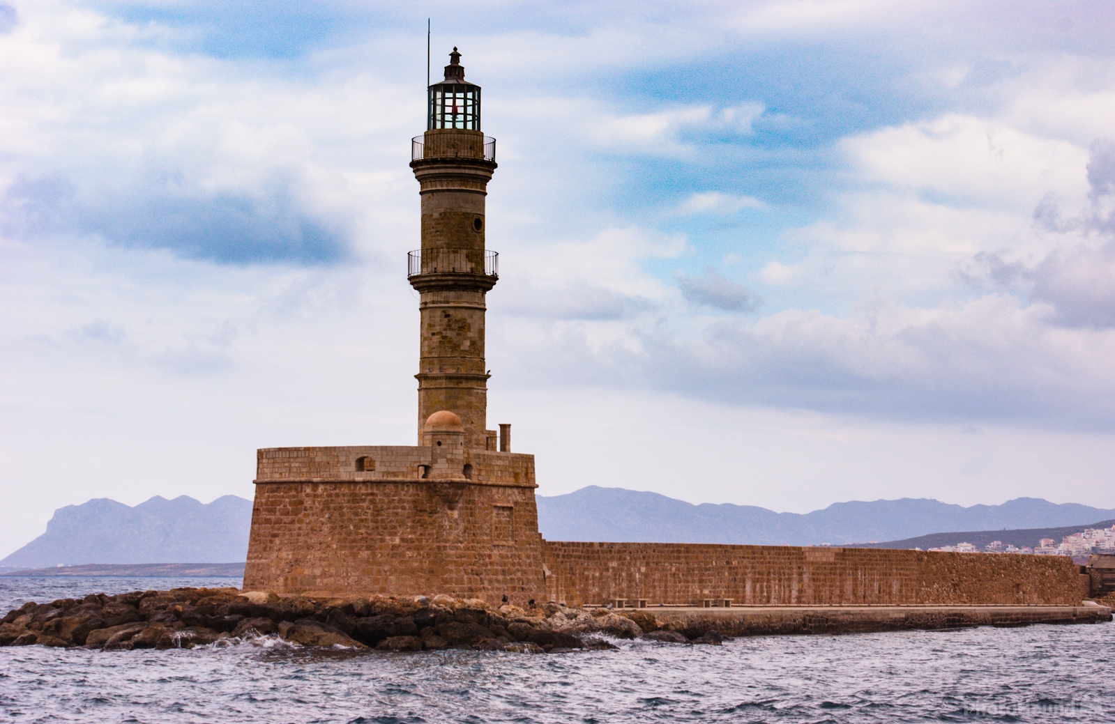 Image of Old Venetian Harbour - Lighthouse by Victor Prior