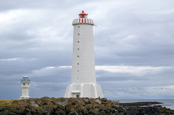 The new and old lighthouses at Akranes.