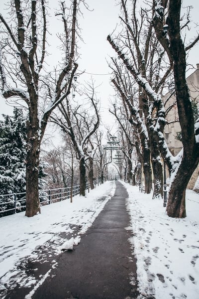 Strossmayer Promenade on a winter day