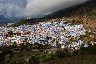 Elevated View of Chefchaouen from the Spanish Mosque Overlook