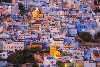 Elevated View of Chefchaouen from the Spanish Mosque Overlook