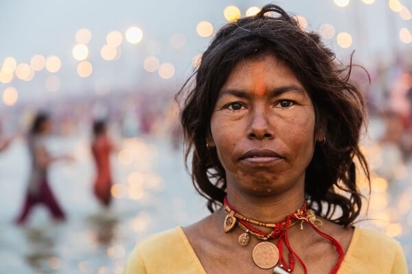 Portrait of a Woman at the Sangam