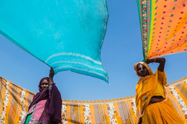 Women Drying Saris