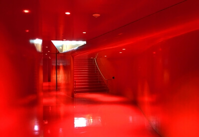 The Red Hall at Seattle's Central Library.
