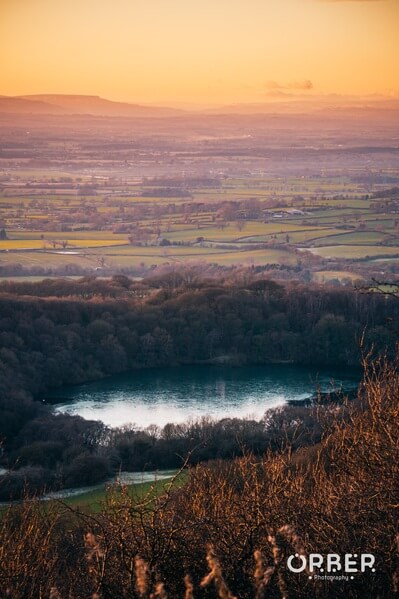 A frozen lake as seen from the finest view in England.