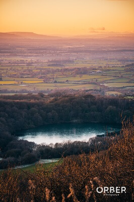 A frozen lake as seen from the finest view in England.