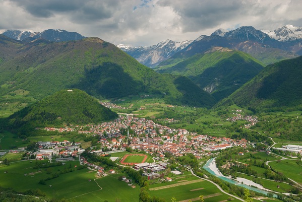 Views on Tolmin town from Bučenica viewpoint