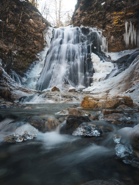 Stegovnik waterfall in winter
