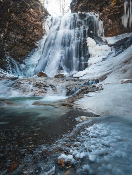 Stegovnik waterfall in winter