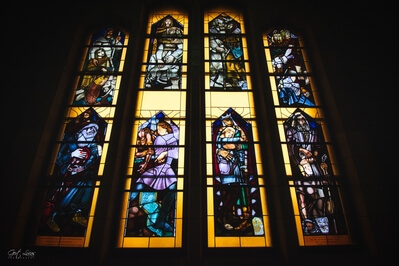 Koekelberg Basilica Interior  - stainded glass windows