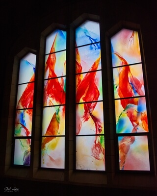 Koekelberg Basilica Interior  - stainded glass windows
