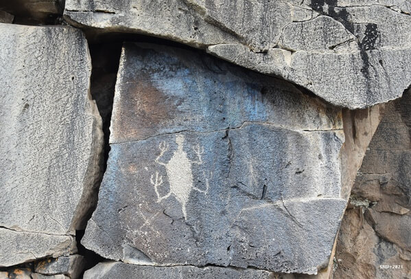 One of a series of petroglyphs along Petroglyph Lake.