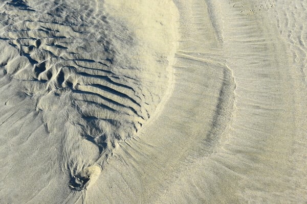 The vast stretches of windblown sand produce some interesting patterns.