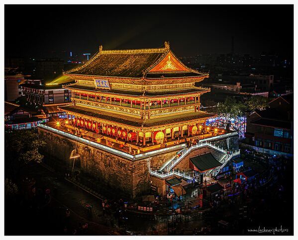 Drone Shot of the drum tower