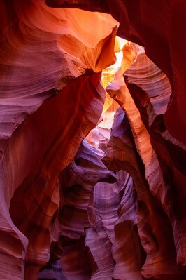 Colourful rocks in  Upper Antelope Canyon