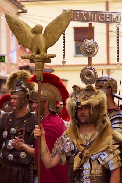 Roman games 2019: roman legionars on Ptuj streets