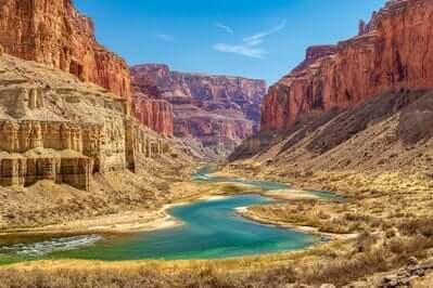 View down canyon from about halfway up the trail to the granaries