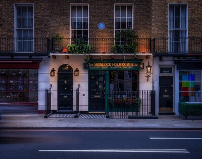 The front of 221B Baker Street.