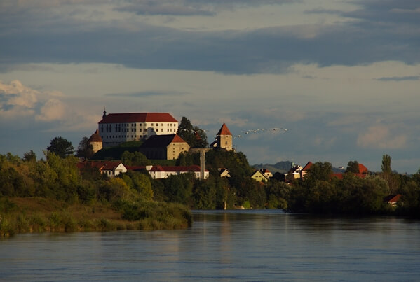 Ptuj castle in autumn afternoon