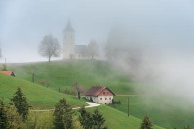 Sv Ožbolt Church (St Oswald) morning fog
