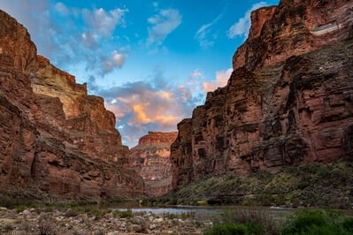 View of the Colorado River and Grand Canyon from near the mouth of Fern Glen Canyon