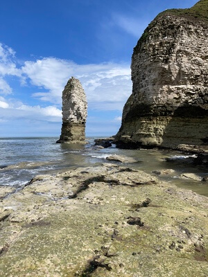 Rock formation on the beach at Flamborough Head. 
