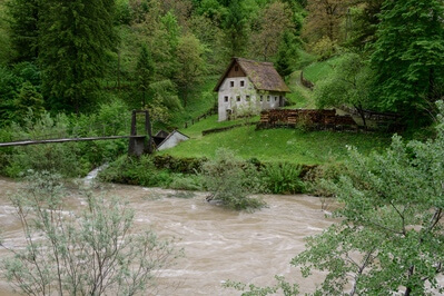 Slovenia photos - Old Mill on Idrijca River