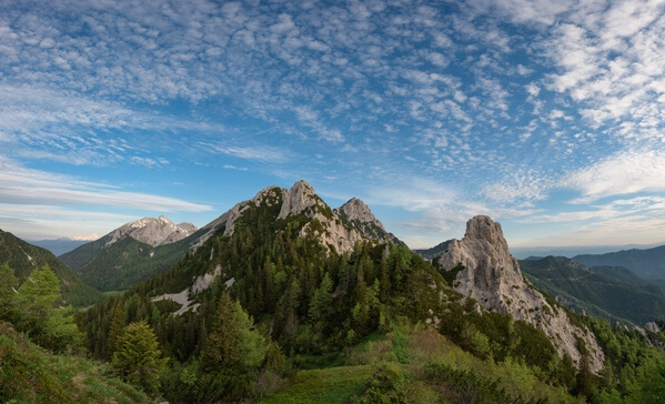 Beautiful scenery from the top of Vrh Ljubeljščice (Triangel)