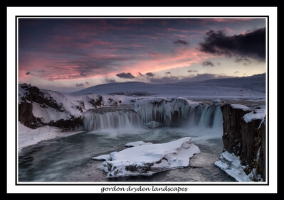 A stunning sunset on my first visit to Goðafoss