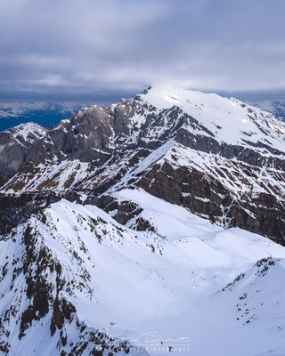 Grigna Settentrionale from the peak of Grigna Meridionale in winter