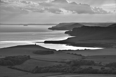 Black & white shot from swyre head.