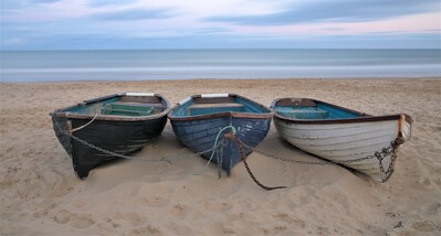 Boats on Westbourne beach.