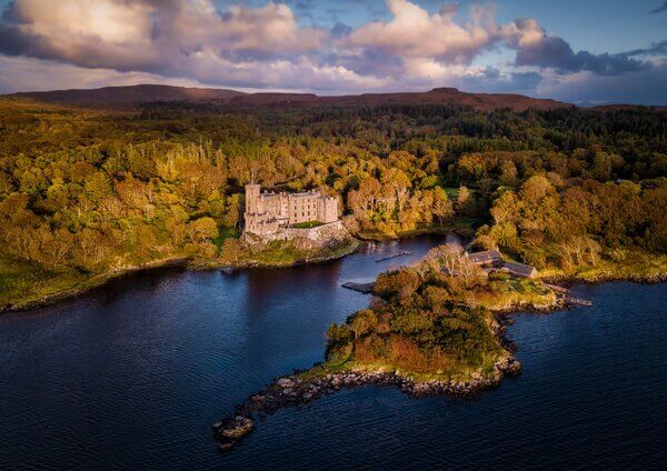 Dunvegan castle from the drone