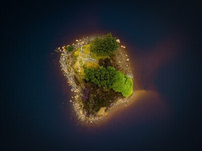 The Loch Fada's little island drone capture