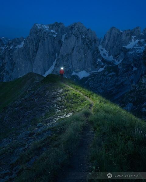 Hiking at night, Prokletije mountains