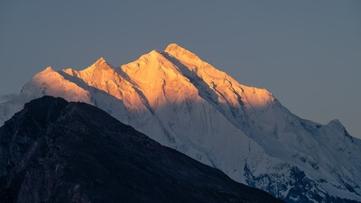 Early morning light hitting the Rakaposhi Peak (7788 m)