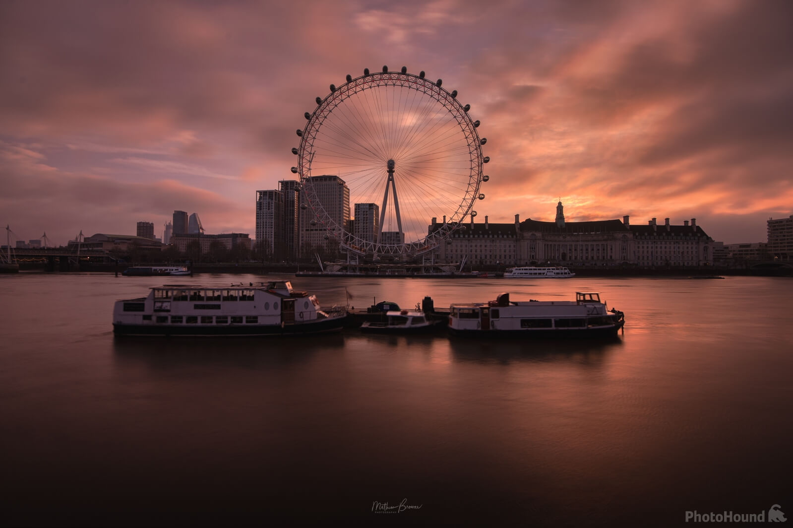 Image of London Eye from Victoria Embankment by Mathew Browne