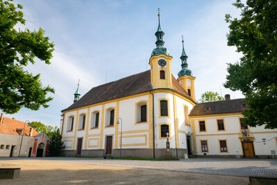 Czechia pictures - Trčkovo Square in Opočno with the Holy Trinity Church