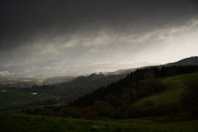 Snow showers over the Towy valley